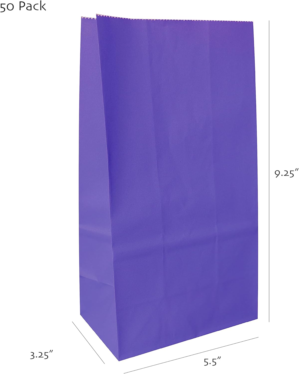 Partay Shenanigans Party Favor Bags - 50 Pack Kraft Paper Goodie Gift Lunch Treat Bags - Party Supplies for Theme Kids Birthday - 5"x3"x9" (Baby Blue)