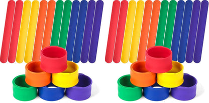 LovesTown 12PCS Silicone Slap Bracelets, Colorful Snap Bracelet for DIY Kids Gifts, Classroom Prizes, Party Favors