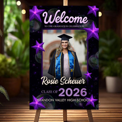 Graduation Party Welcome Sign, Photo Graduation Poster, Graduation Decorations, Grad Party Sign, Grad Welcome Sign, Graduation gift for best friend, Graduation gift for daughter, sister, brother - 1