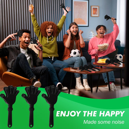 50 Pcs Hand Clappers Noisemakers 7.5 Inch Clappers Noisemakers Plastic Hand Clappers for Birthdays Game Football Sporting Events Cheers Supplies Dance Basketball Football Noisemakers(Black)