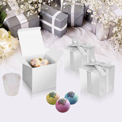 100 Pack Small Gift Boxes, 2x2x2 Inches Favor Boxes Gold Paper Gift Boxes with Lids for Presents, Crafting, Cupcake Boxes, Gifts, Candy Boxes for Wedding Party Bridal Shower Baby Shower Favors