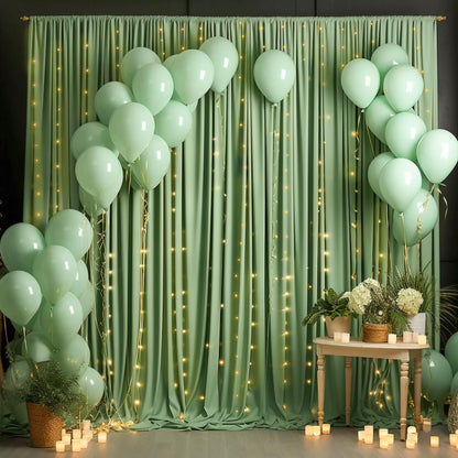 10ftx10ft Black Backdrop Curtains for Weddings Parties, Wrinkle Free 2 Panels Silky Polyester Photo Backdrop Drapes Back Drop Cloth Drapery for Birthday Mother'sDay Photography Background
