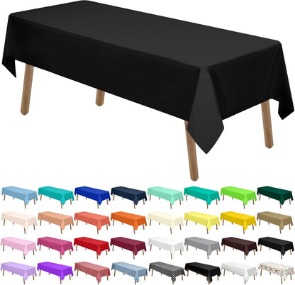 PARTY ULYJA White Plastic Tablecloths 2 Pack Disposable Table Covers 54 x 108 Inch Bridal Shower PEVA Vinyl Table Cloths for Picnic Birthday Wedding Banquet Parties 8 ft Rectangle Table Use