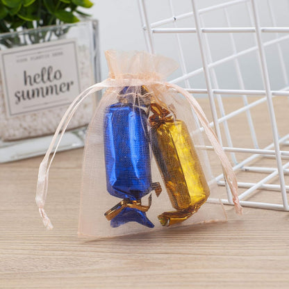 100pcs White Organza Bags 2x3 inch Sheer Drawstring Gift Bags Jewelry Pouches Wedding Party Christmas Favor Gift Bags, Little Mesh Gift Pouches Mini Candy Bags for Small Presents Earrings