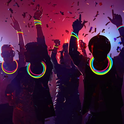 300 PCS Glow Sticks Bulk Glow Bracelet and Necklaces with 150PCS Connectors 8" Glowsticks Light Up Neon Party Favors for July 4th Halloween Wedding Birthday Hawii Carnival(RedBlueWhite)