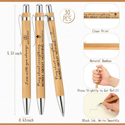 Fuutreo 40 Pcs Father's Day Christian Gift Bible Verse Prayer Journals Bible Pens Inspirational Religious Notebook Mini Scripture Pocket Notepad for Church Pastor Men Women Sunday School Graduation