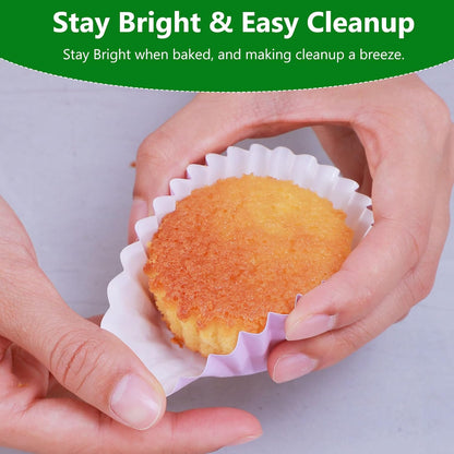 Caperci Heavy Duty Standard White Cupcake Liners 150 Counts - Grease-Resistant Paper Muffin Baking Cups, Odorless, No Muffin Pan Needed, Easily Peels (White)