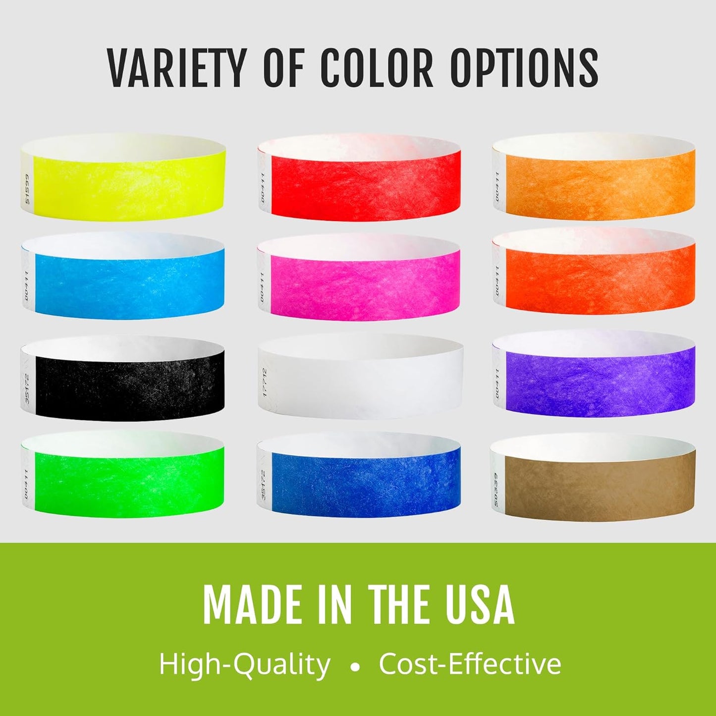 500 WristCo Yellow Smiley Face Tyvek Wristbands for Events - ¾” x 10” - Waterproof Recyclable Comfortable Tear Resistant Paper Bracelets Wrist Bands for Concerts Festivals Admission Party