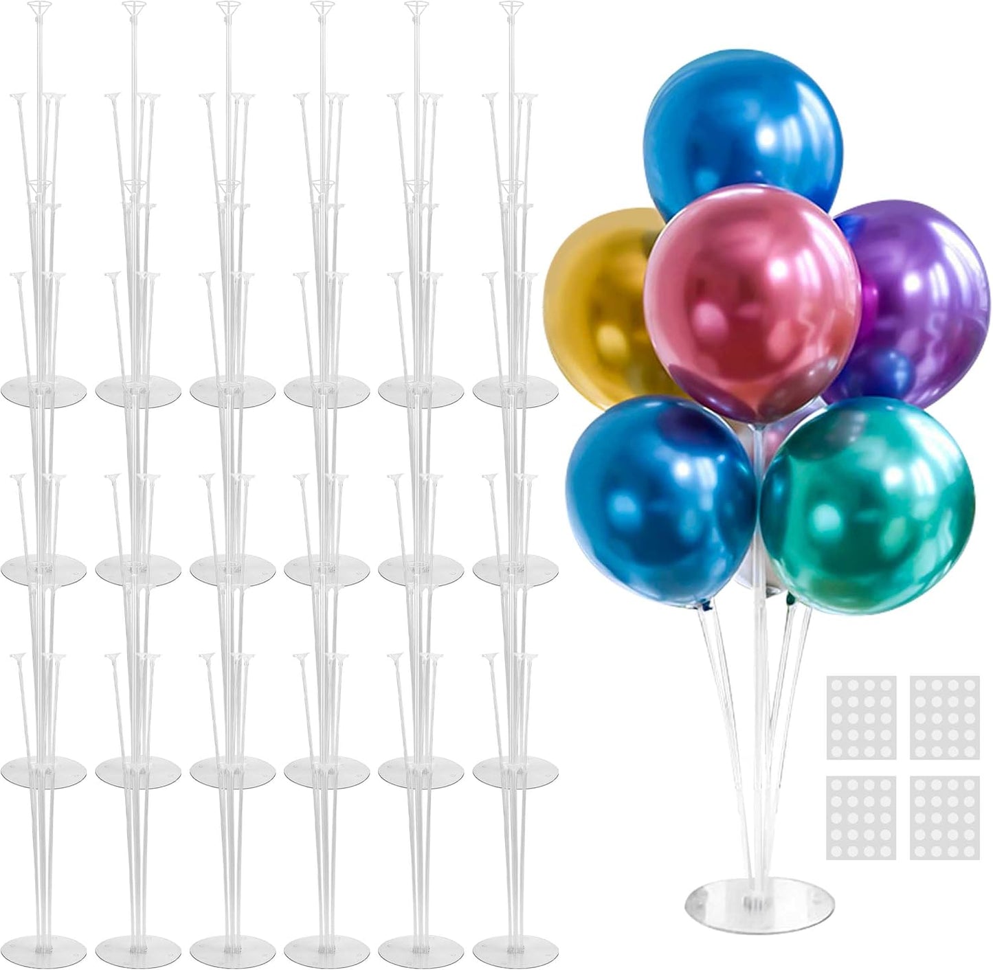 JOYYPOP 4 Sets Balloon Stand Kit For Table, Balloon Sticks with Base Birthday Graduation Party Decorations Wedding