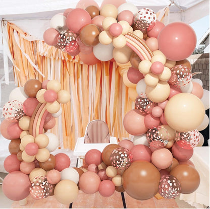 Amandir 153pcs Purple Blue Pink Balloon Garland Arch Kit, Different Sizes 18 12 10 5 inch Teal Yellow Latex Metallic Confetti Balloons for Magic Birthday Engagement Party Decoration