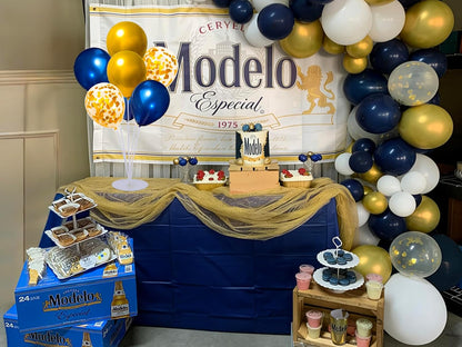 4 Set Balloon Stand Kit for Table Centerpieces With Balloon and Base Party Decorations for Birthday Wedding Retirement Graduation Baby Shower (Navy Silver)