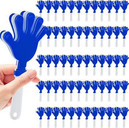 48 Pack Hand Clappers 7.5 Inch Noisemakers Bulk for Team Sports School Events Party Favors(Blue and White)
