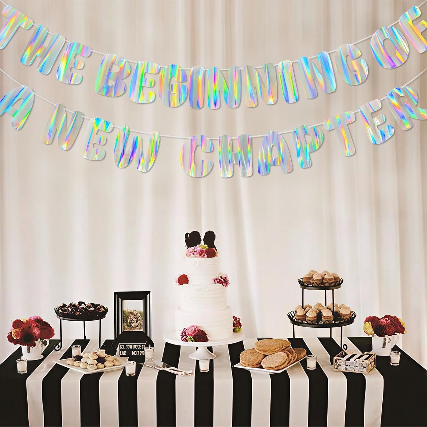 Iridescent Welcome Back We Missed You So Much Banner, Holographic Welcome Back Decorations, Pre-Strung Welcome Home sign for Office Party, Family Gathering, Back to School, Military Homecoming