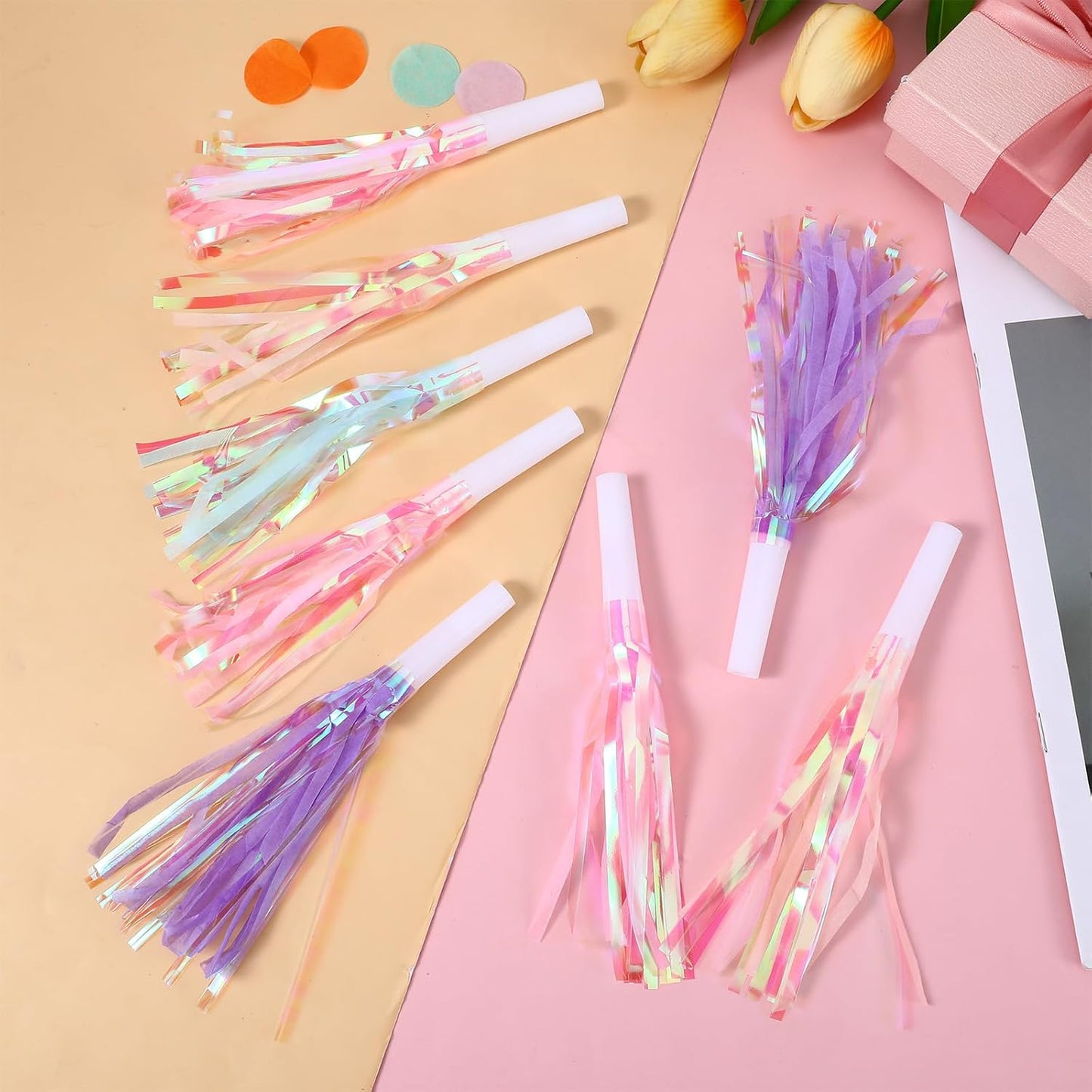Fringe Party Blowers Glitter Party Horns Noise Makers Colorful New Year Blowouts New Years Eve PartySupplies for Family Gatherings Sporting