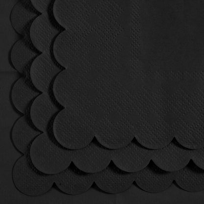 100 Pack Cocktail Napkin 2-Ply Scalloped Edged Dessert Napkins Folded 5 x 5 Inches Disposable Napkins for Dinner Wedding Birthday Party Bridal Anniversary Reception Event (Pink)