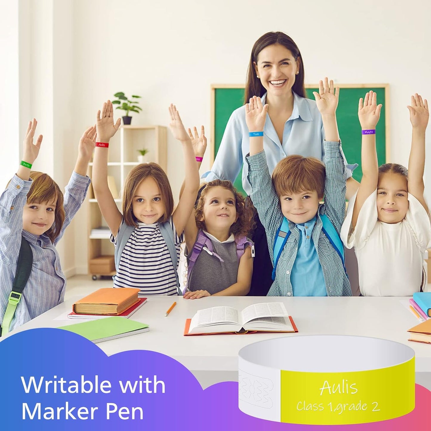 MIAHART Paper Wristbands for Events - 300 Pcs Gold Waterproof Party Arm Bands for Lightweight Concert Use