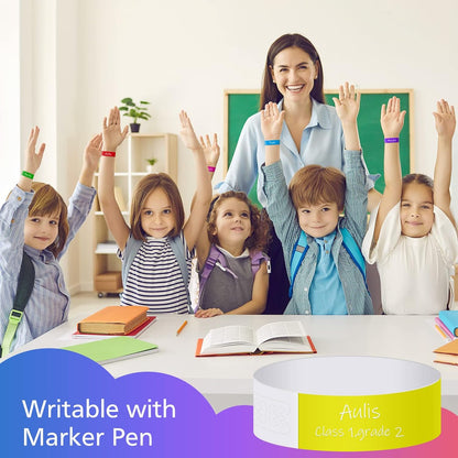 MIAHART Paper Wristbands for Events - 300 Pcs Gold Waterproof Party Arm Bands for Lightweight Concert Use