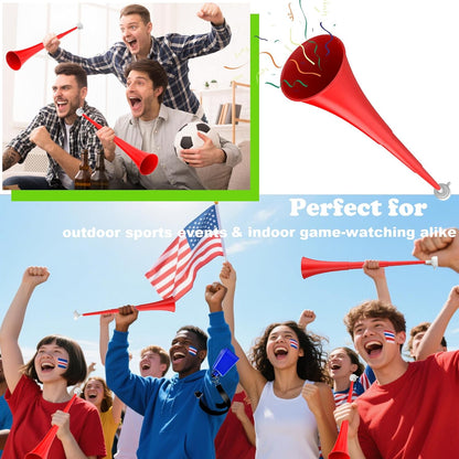 Collapsible Stadium Horn 24 Inch Vuvuzela Noise Makers Plastic Cheering Trumpet Blow Horns Noisemakers for Sporting Events Football Games School Sports Party Supplies Favors Accessories