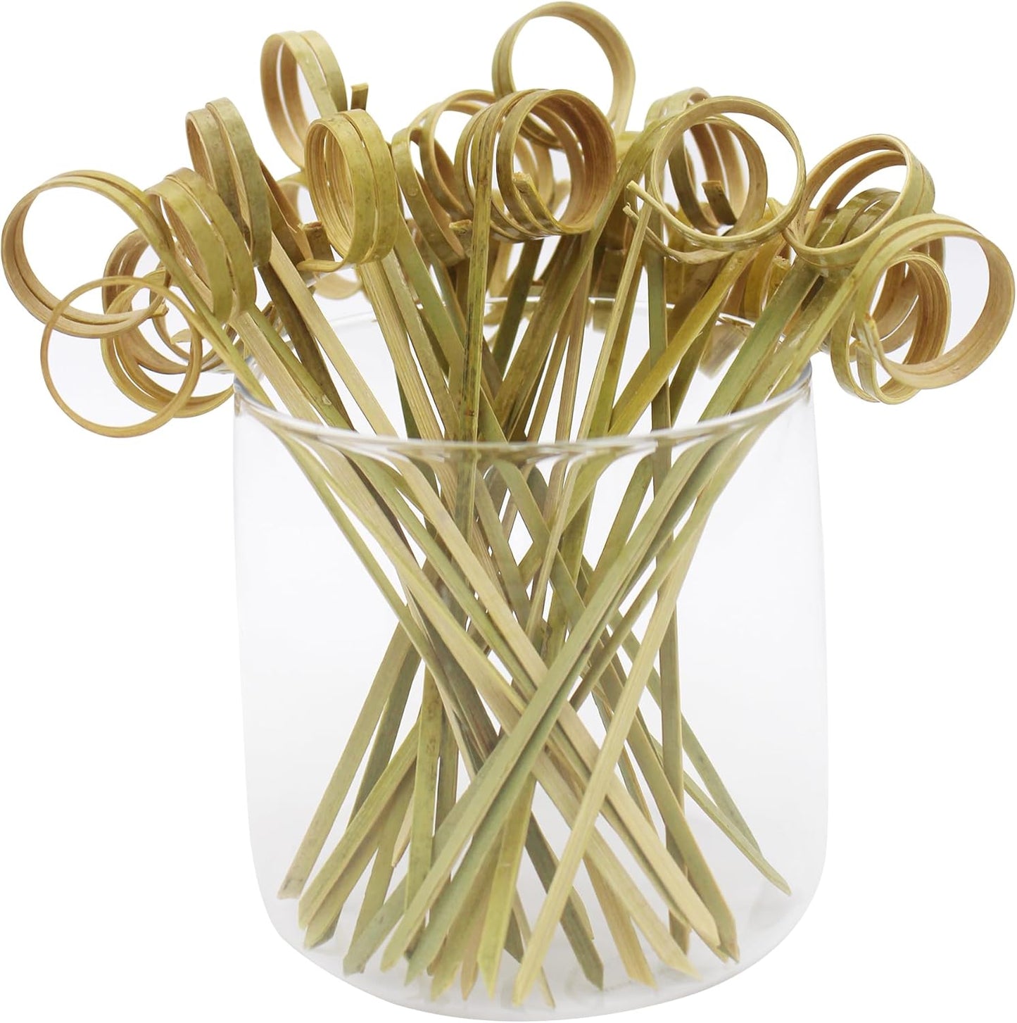 300pcs 4.7 IN Bamboo Cocktail Picks with Looped Knot,Nature Color,for Cocktail Party, Barbeque, Club Sandwiches (black-300pcs)