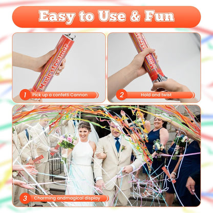 Confetti Cannon Rose Gold Confetti Poppers 12 Pack Confetti Party Cannon Bulk Pink Foil Party Poppers Shooters Mylar Popper for Wedding,Birthday,Graduations,New Year Celebration