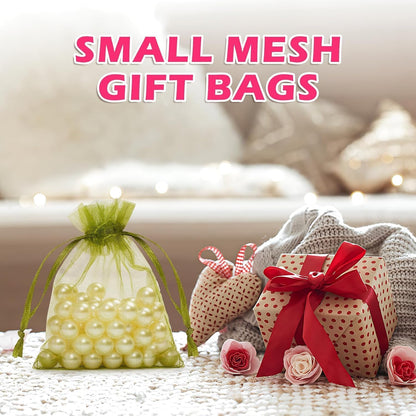 ANZNKU 50PCS White Organza Bags 3x4, Small Gift Bags Bulk for Sachet Jewelry Candy Treat, Mini Mesh Bag Drawstring for Wedding Bridal & Baby Shower, Party Favor Bag for Easter Mothers Day Birthday