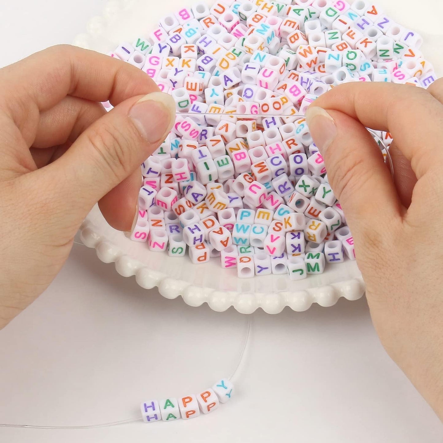 1000Pcs Glow Letter Beads Acrylic Alphabet Bead Glow in The Dark, 4x7 mm Round Beads for Friendship Bracelets and DIY Crafts
