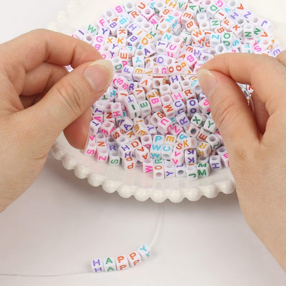1000Pcs Glow Letter Beads Acrylic Alphabet Bead Glow in The Dark, 4x7 mm Round Beads for Friendship Bracelets and DIY Crafts