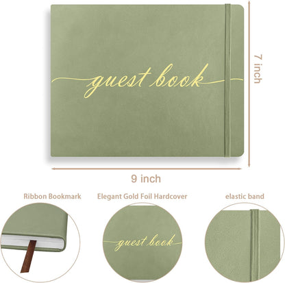 Elegant Wedding Guest Book - Perfect for Wedding Receptions, Baby Showers, Birthdays and Special Events - 7" x 9" Sign in Book - 120 Lined Pages - Leather Hardcover - Pink