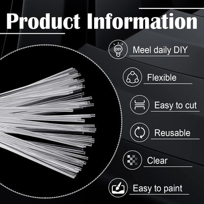 Zopeal 200 Pcs Acrylic Lollipop Sticks Clear Cake Pops Rods Cake Topper Candy Cupcake Treat Stick for Wedding Chocolate Cookie Dessert Handmade DIY Crafts Party Decor Gardening(6 x 0.12 Inches,Clear)