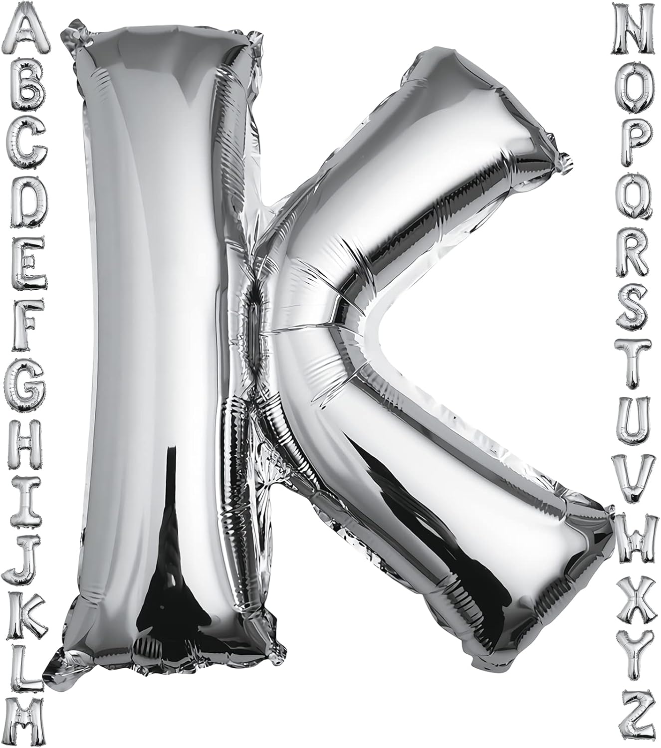 40 inch Silver Letter A Balloon, Big Size Alphabet Foil Mylar Helium Balloons for Birthday Party Celebration Wedding Anniversary Baby Shower Decorations Supplies Alphabet A