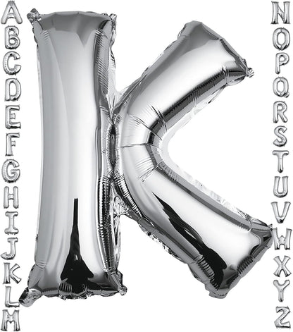40 inch Silver Letter A Balloon, Big Size Alphabet Foil Mylar Helium Balloons for Birthday Party Celebration Wedding Anniversary Baby Shower Decorations Supplies Alphabet A