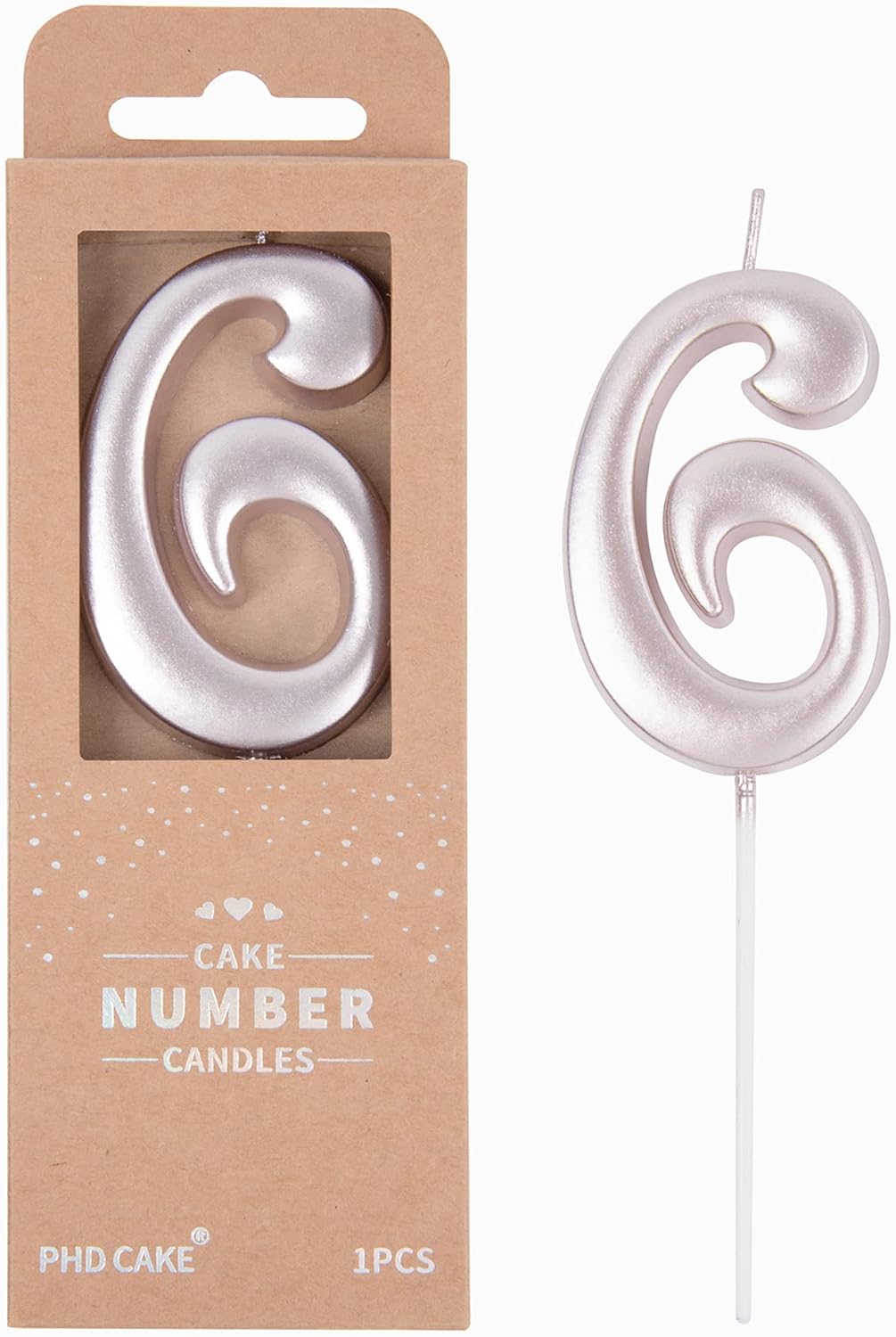 PHD CAKE 2.76 Inch Elegant Gold 1 Number Birthday Candles, Gold Number Candles, Cake Number Candles, Party Celebration