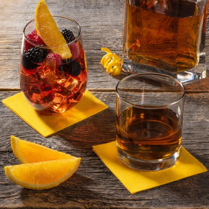 AH AMERICAN HOMESTEAD Cocktail Napkins-Disposable Beverage/Bar Napkins-White Linen-Like Square Napkins-Eco-Friendly & Compostable-Everyday Use, Party or Wedding 4.75inch x 4.75inch (100 Count, White)
