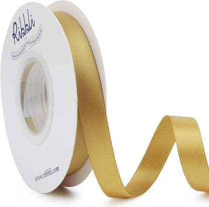 Ribbli Double Faced White Satin Ribbon,3/8” x Continuous 25 Yards,Fabric Ribbon use for Bows Bouquet,Gift Wrapping,Floral Arrangement