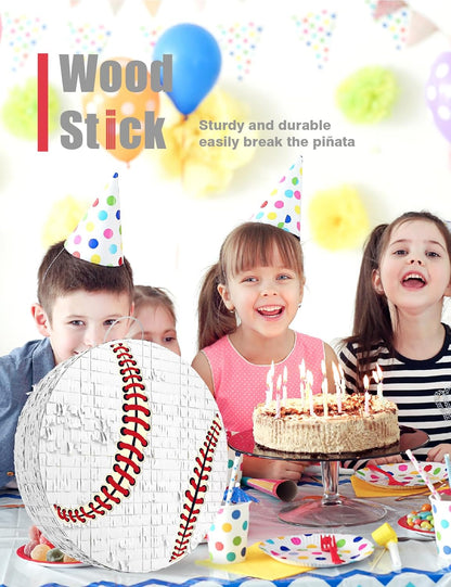 Soccer Piñata – Includes Wooden Stick, Blindfold, and Confetti – 13"x13"x3" – Perfect for Sports Party Decorations and Soccer Pinatas for Birthday Party