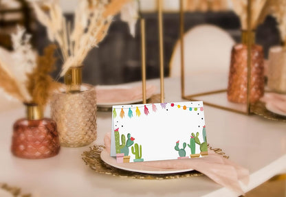 Table Place Card, Jungle Safari Animals Themed Tent Style Cards, Pack of 25 Half-Fold Reception Place Card, Gold Wild Animal Food Labels, Perfect for Baby Shower, Birthday Party C08