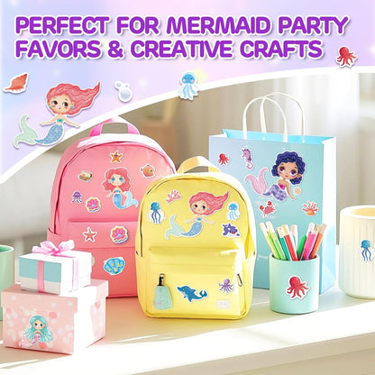 Aowplc 36 Pcs Make-A-Face Sticker Sheets Kids Party Favors Mix and Match Stickers with Dinosaurs, Mermaids, Unicorns, Horses, Farm & Sea Animals for Parties, Birthdays, Classroom Activities & Crafts