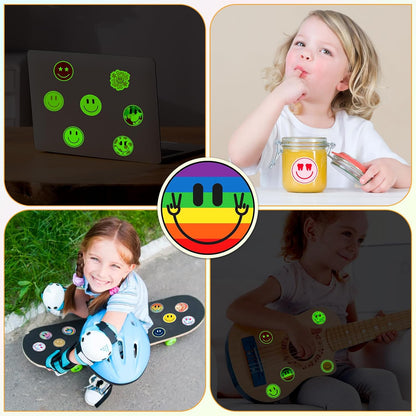 50PCS Smiling Stickers, Cute Water Bottle Stickers for Kids, for Teaching Rewards, Notebooks, Stationery, Luggage, Cartoon PVC Happy Stickers