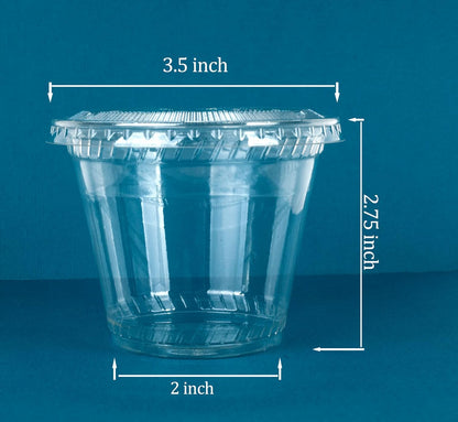 Golden Apple Cup series, 9oz Clear Plastic cups with Flat lids no hole 50sets