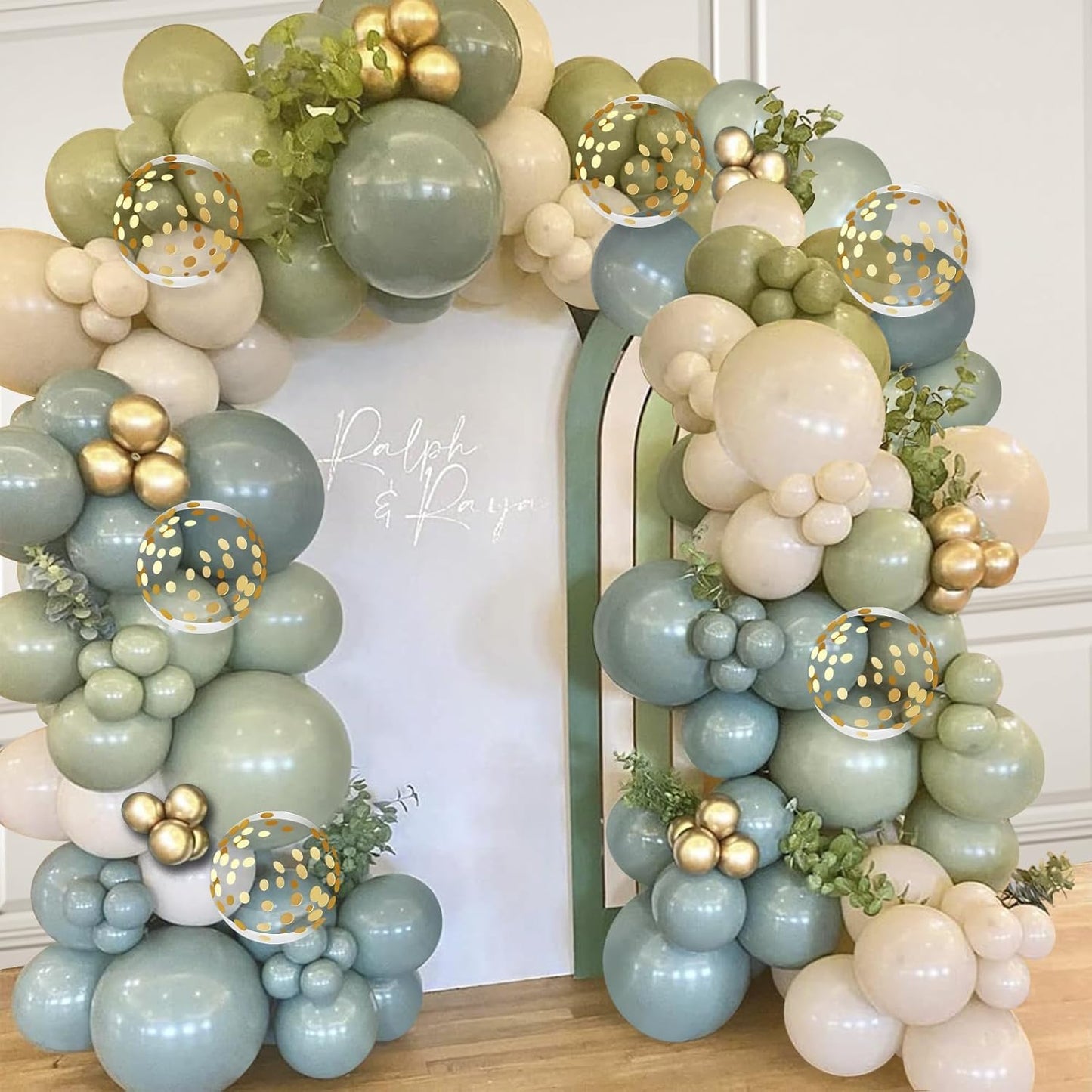 Pink Gold White Balloon Arch Kit - 144 PCs Pastel Light Pink and Beige Sand White Gold Chrome Balloons for Mothers Day Girls Women Birthday Bridal Shower Engagement Wedding Party Decorations