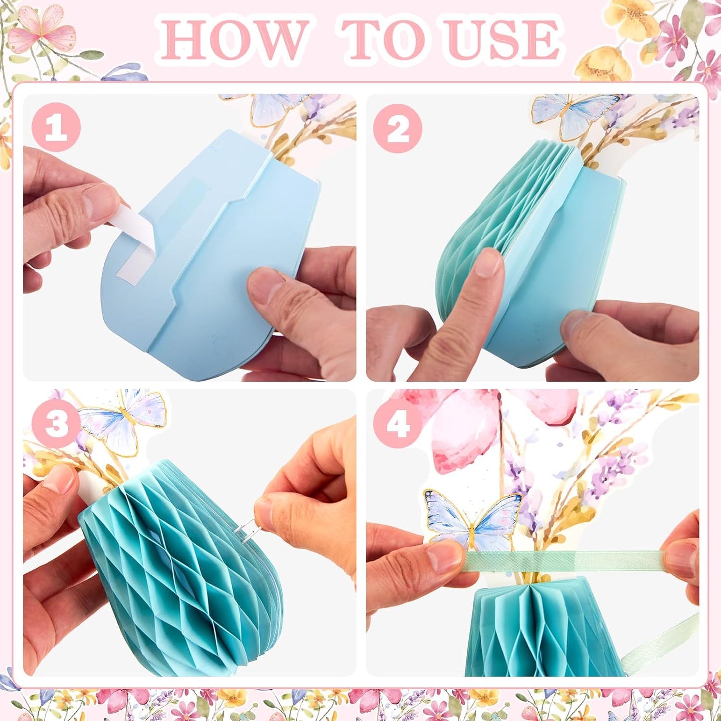 SUNBEAUTY 9PCS Spring Wildflower Party Decorations Wild Flowers Honeycomb Centerpieces for Tables Wildflower Birthday Spring Flower Theme Party Decorations for Garden Baby Shower, Easter, Mothers Day