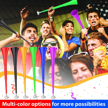 Collapsible Stadium Horn 24 Inch Vuvuzela Plastic Trumpet Blow Horns Noise makers for Sporting Events School Sports Football Games Party Supplies Favors Accessories (Black)