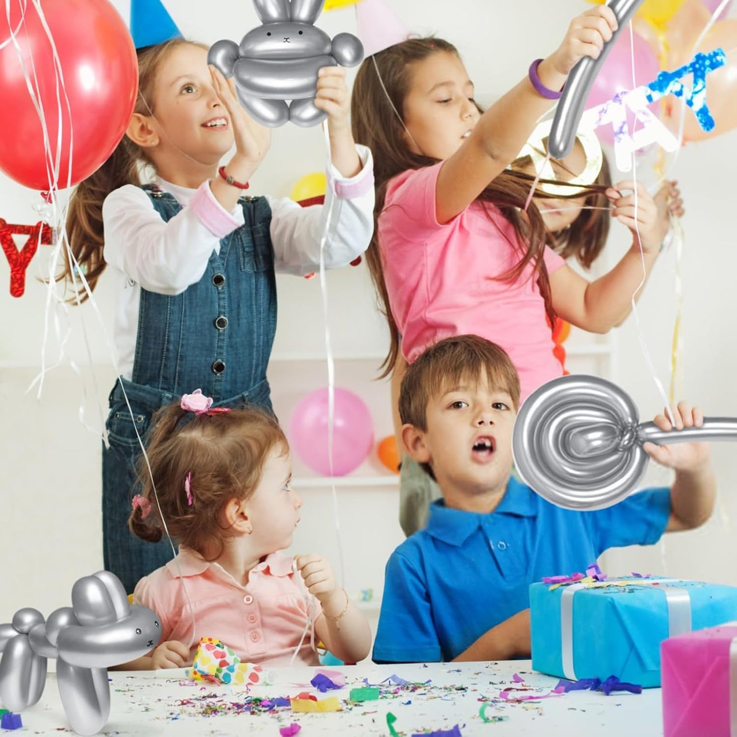 260 Clear Long Balloons for Animals, Thickening Skinny Latex Twisting for Arch Modeling Magic Clown Birthday Wedding Party Decorations 100pcs