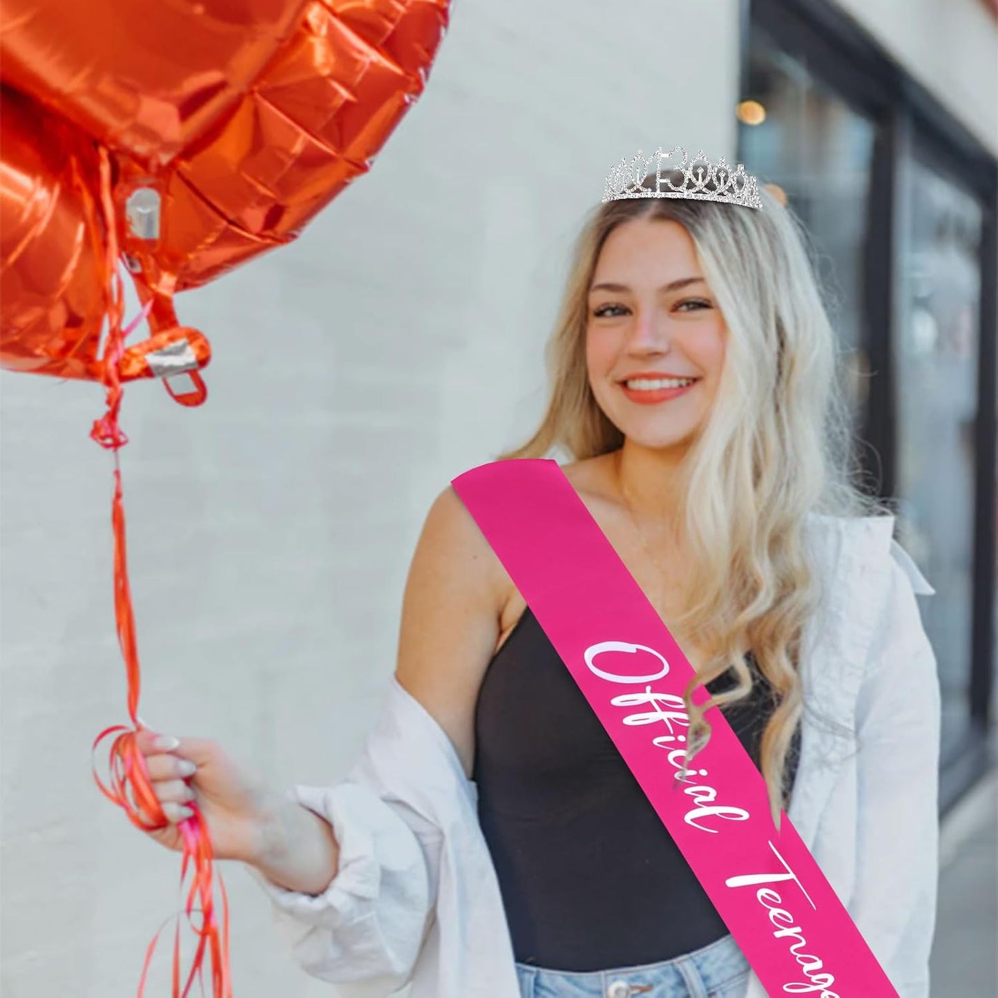 CAVETEE Silver Birthday Crown for Girls Birthday Decorations Birthday Gifts for Women and Girls
