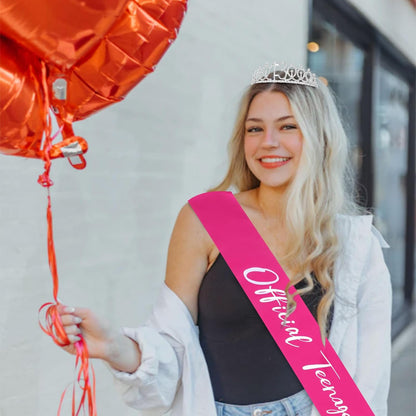 CAVETEE Silver Birthday Crown for Girls Birthday Decorations Birthday Gifts for Women and Girls