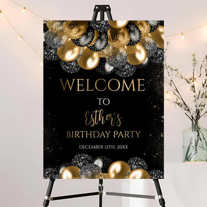 Editable Birthday Welcome Sign, Pink Bow Birthday Party Sign, Custom Birthday Signs, Welcome To Birthday Party, Birthday Party Decor, Welcome To Birthday Celebration Party Sign #12