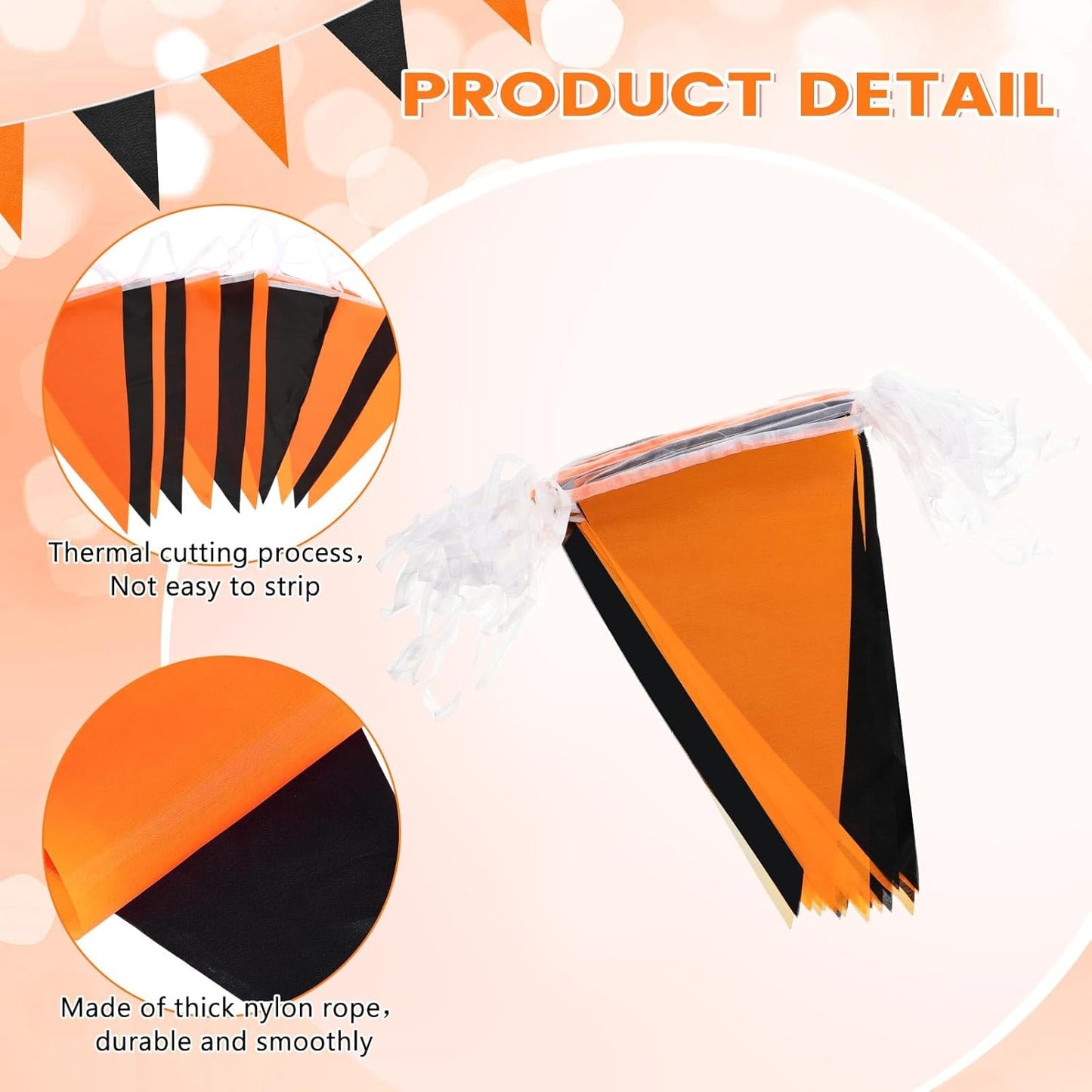 Hahafelt 100 Feet Pennant Banners Flags 75 Solid String Triangle Flags for Grand Opening, Carnival Theme Birthday Party Decoration Outdoor Events Classroom Decoration(Pink)