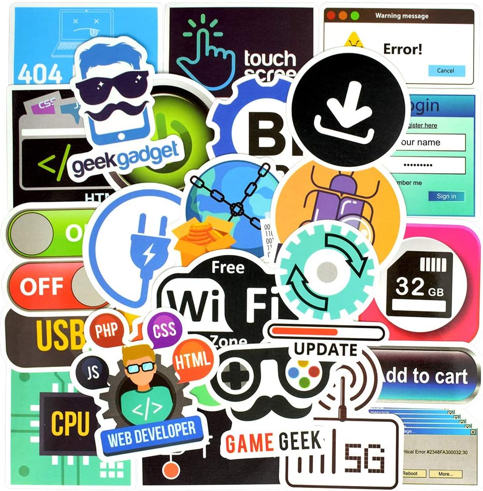 QTL Neon Stickers for Teens & Students Prizes, Waterproof Vinyl Party Favor Stickers, School Rewards, Water Bottle and Laptop, 50PCS - Colors B
