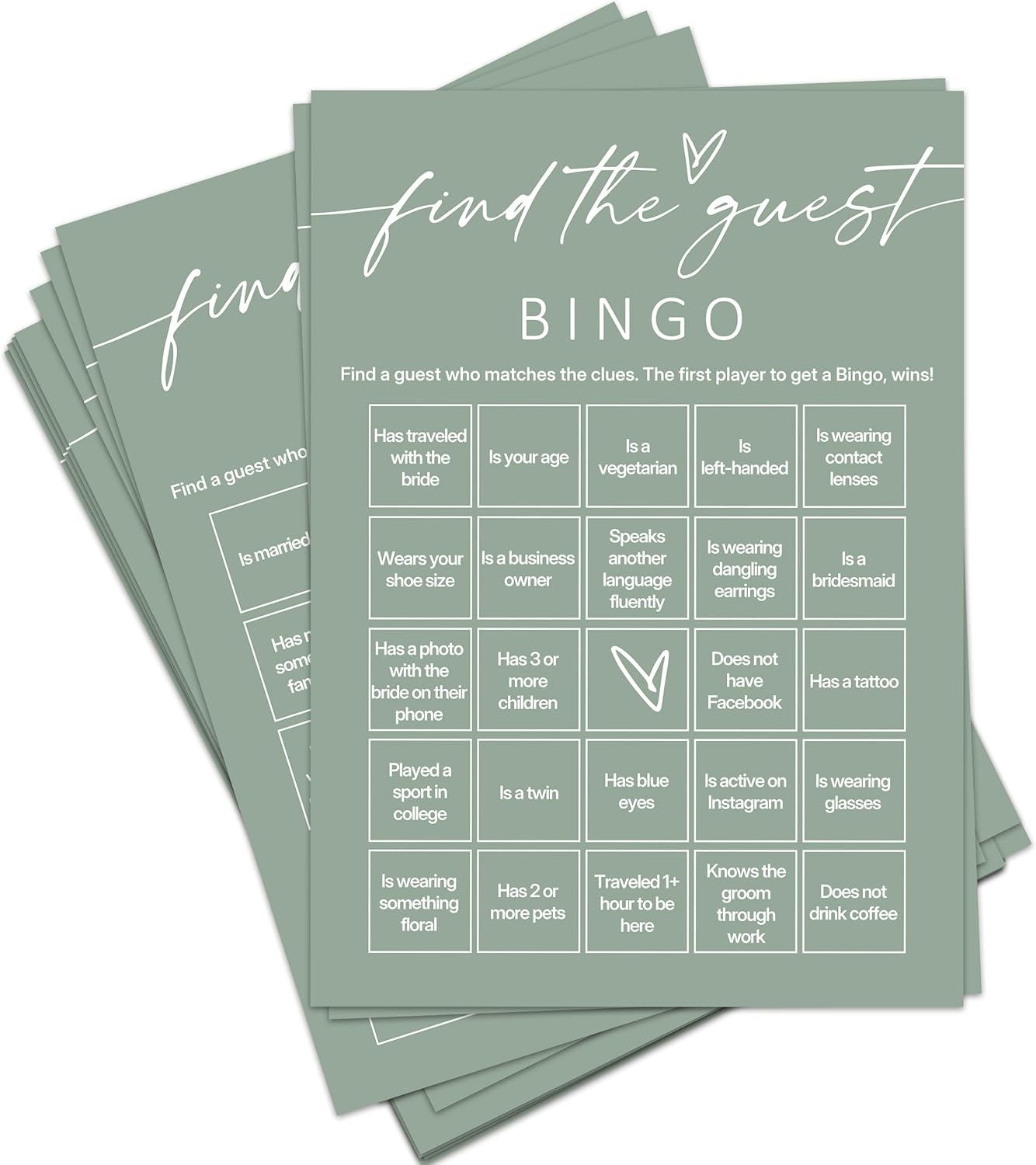 Minimalist Bridal Shower Bingo Cards, 25 Pcs Unique Bridal Bingo Game for Wedding Shower Parties and Guest Interaction - A01