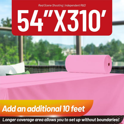 Plastic Table Cloth, 310 Ft X 54 in Disposable Tablecloth White Plastic Tablecloth with Any Cut Sliding Cutters Premium Table Cover Roll for Picnics, Parties, Birthdays, Weddings